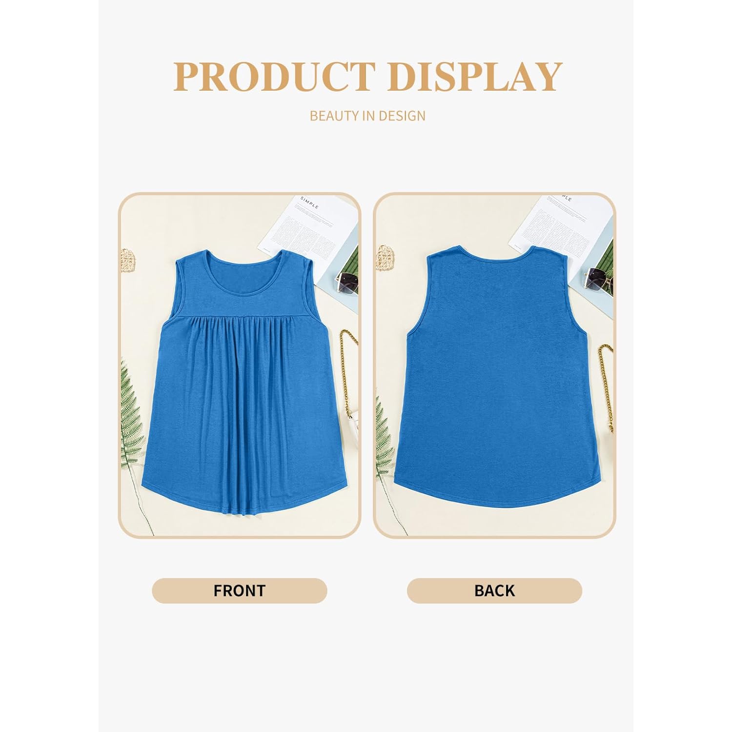 Plus Size Tank Tops for Women Sleeveless Crew Neck Summer Casual Loose Tee Shirts(1X-5X)