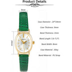 MANIFO Womens Oval Case Watch PU Leather Analogue Quartz Wrist Watches for Women Ladies Small Casual Business Watches