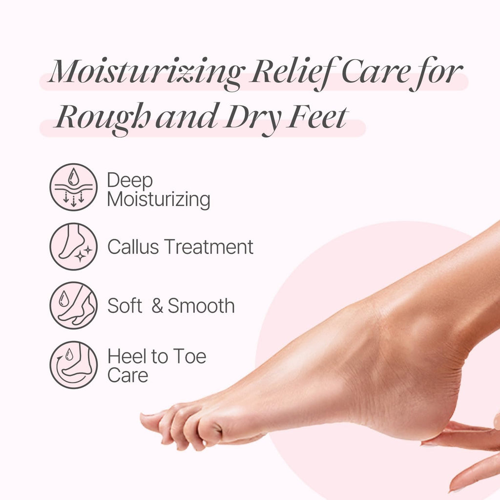 Koelf Rose Petal Satin Foot Mask (10pairs) - Intensive Nourishing Socks, Rose Scented Foot Repair Masks with Peptide, Collagen, Shea Butter, Urea for Silky Smooth Feet, Foot Treatment, Body Mask
