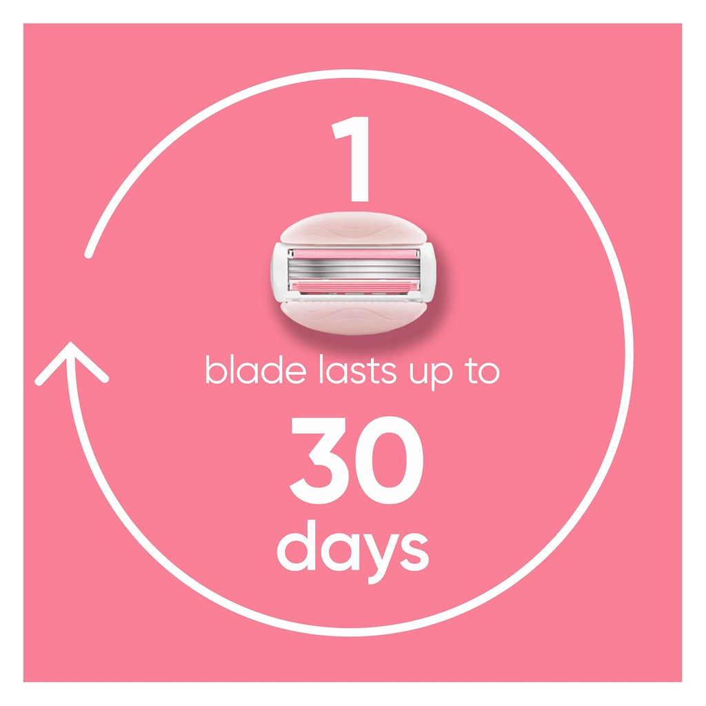 Gillette Venus ComfortGlide White Tea Women's Razor Refills, 4 Refill Cartridges, Fits Venus Reusable Razor Handles, 3-Bladed with Built-in Shave Gel Bars