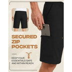 Weatherproof Vintage Mens Hiking Shorts, Quick Dry Lightweight Stretch Casual Shorts With Zipper Pockets