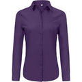 Super Soft Wrinkle Free Button Down Shirts for Women Solid Long Sleeve Striped Formal Work Dress Blouses Tops
