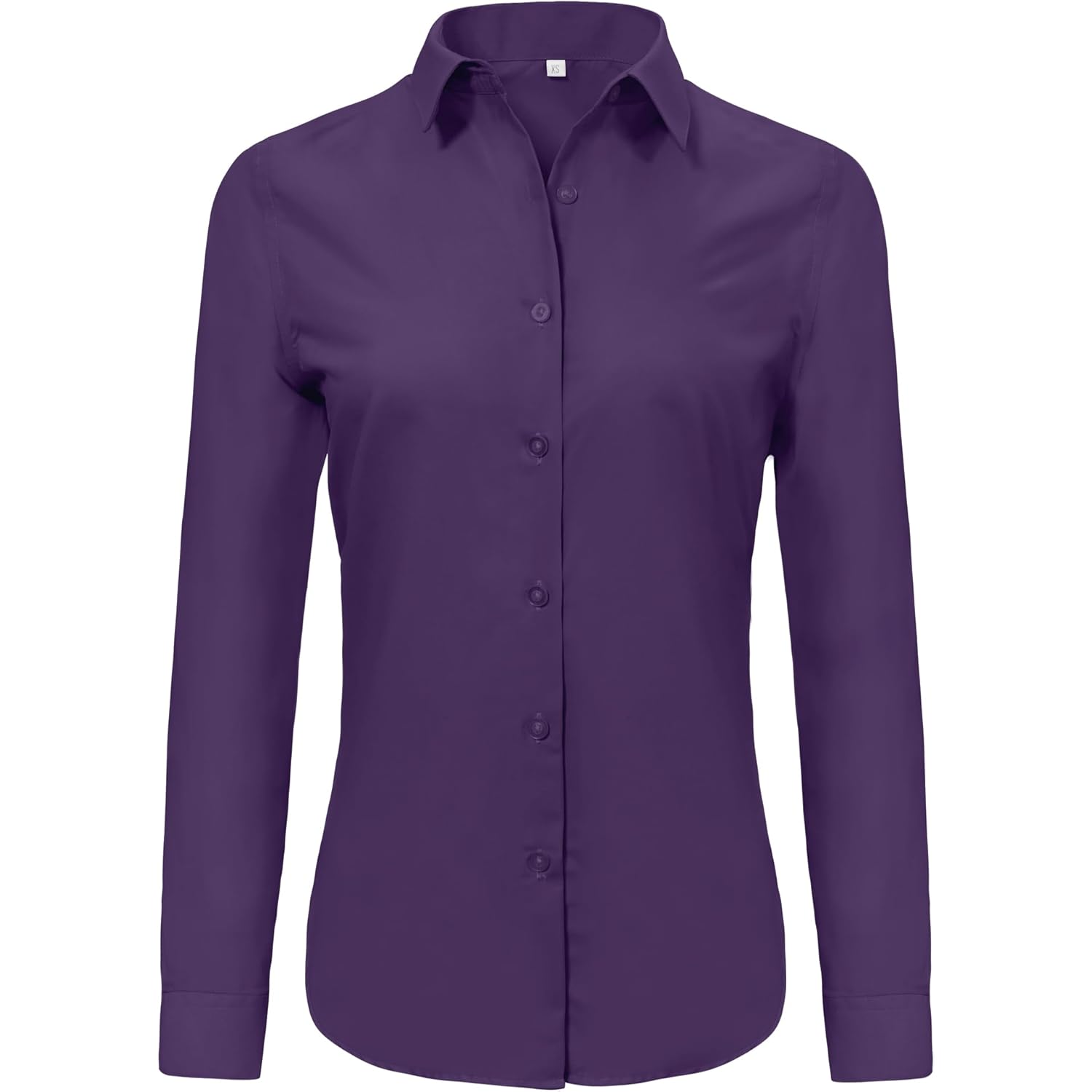 Super Soft Wrinkle Free Button Down Shirts for Women Solid Long Sleeve Striped Formal Work Dress Blouses Tops