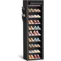Kitsure 10-Tier Shoe Rack With Dust Cover, 17.5" X 12.4" X 69.3", Black | Space Saving Shoe Storage, Zapateras Organizer With Side Pocket, Shoe Organizer For Closet, Entryway, Bedroom