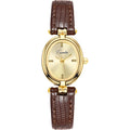 Womens Fashion Small Gold Oval Quartz Watches Vintage Leather Band Waterproof Luxury Casual Ladies Bracelet Wrist Watch Brown Black