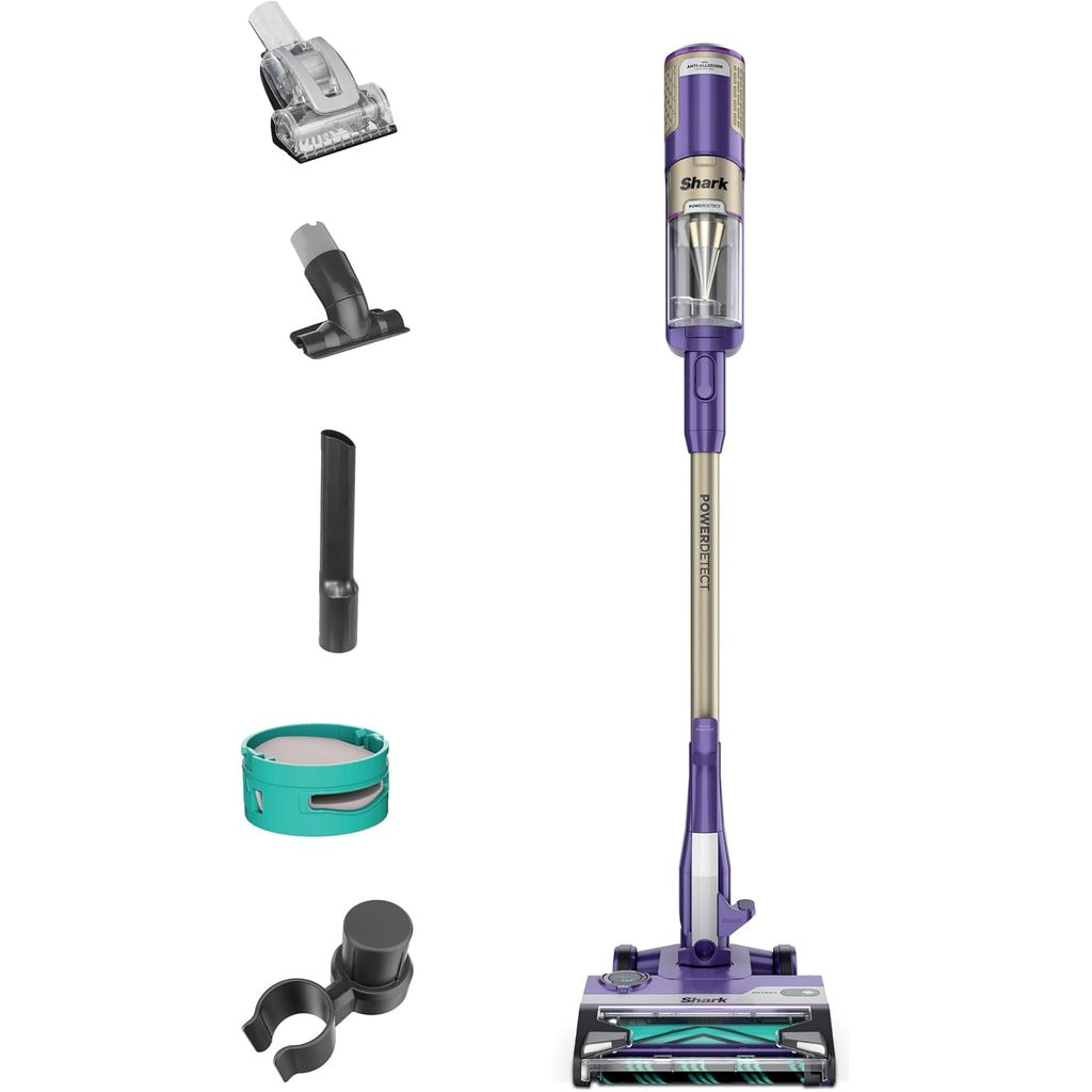 Shark Powerdetect Ultra-Light Corded Stick Vacuum With Duoclean Technology, Self-Cleaning Brushroll For No Hair Wrap, Anti-Allergen Complete Seal & Odor Neutralizer Technology, Eggplant, Hz4002