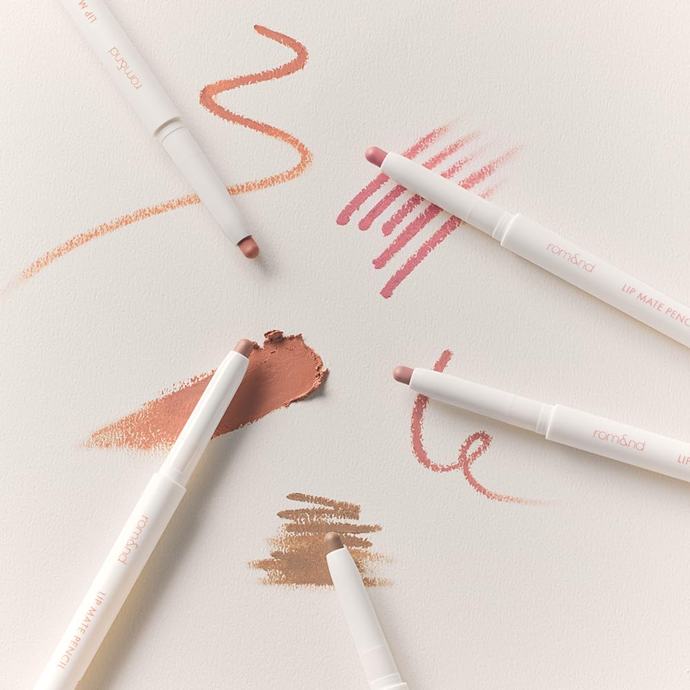 Rom&Nd Lip Mate Pencil 05 Taupey Shade - K-Beauty Natural Lip Contour & Liner With Built-In Blending Brush | 8-Hour Long-Lasting, Hydrating, Cool-Toned Definition For Fuller, Sculpted Lips