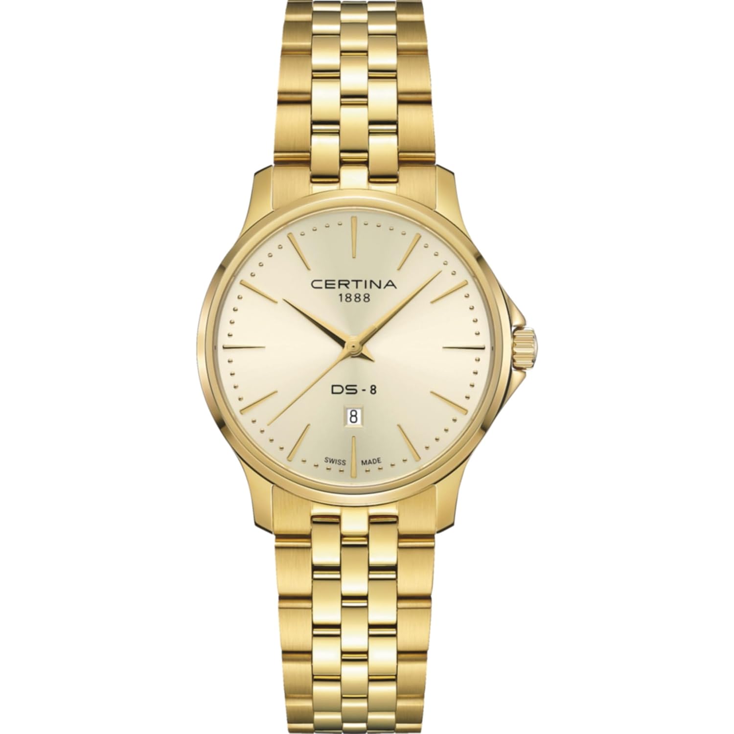 Certina, Womens, DS 8 Lady, 31, mm, Steel, Quartz, Precidrive, Watch, Champagne/Golden, Steel, C0450103336100