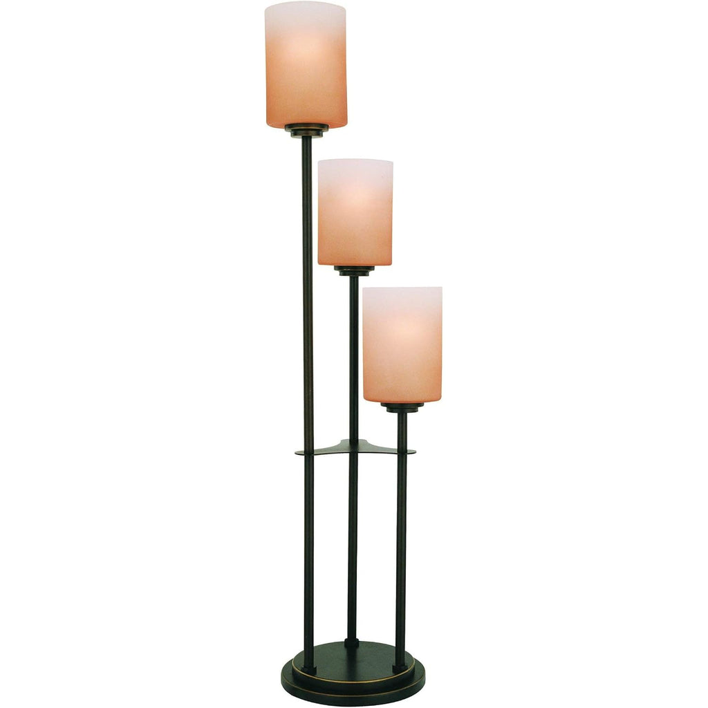Lite Source Ls-20700D/Brz Bess 3-Light Table Lamp With Amber-Glass Shades, Dark Bronze
