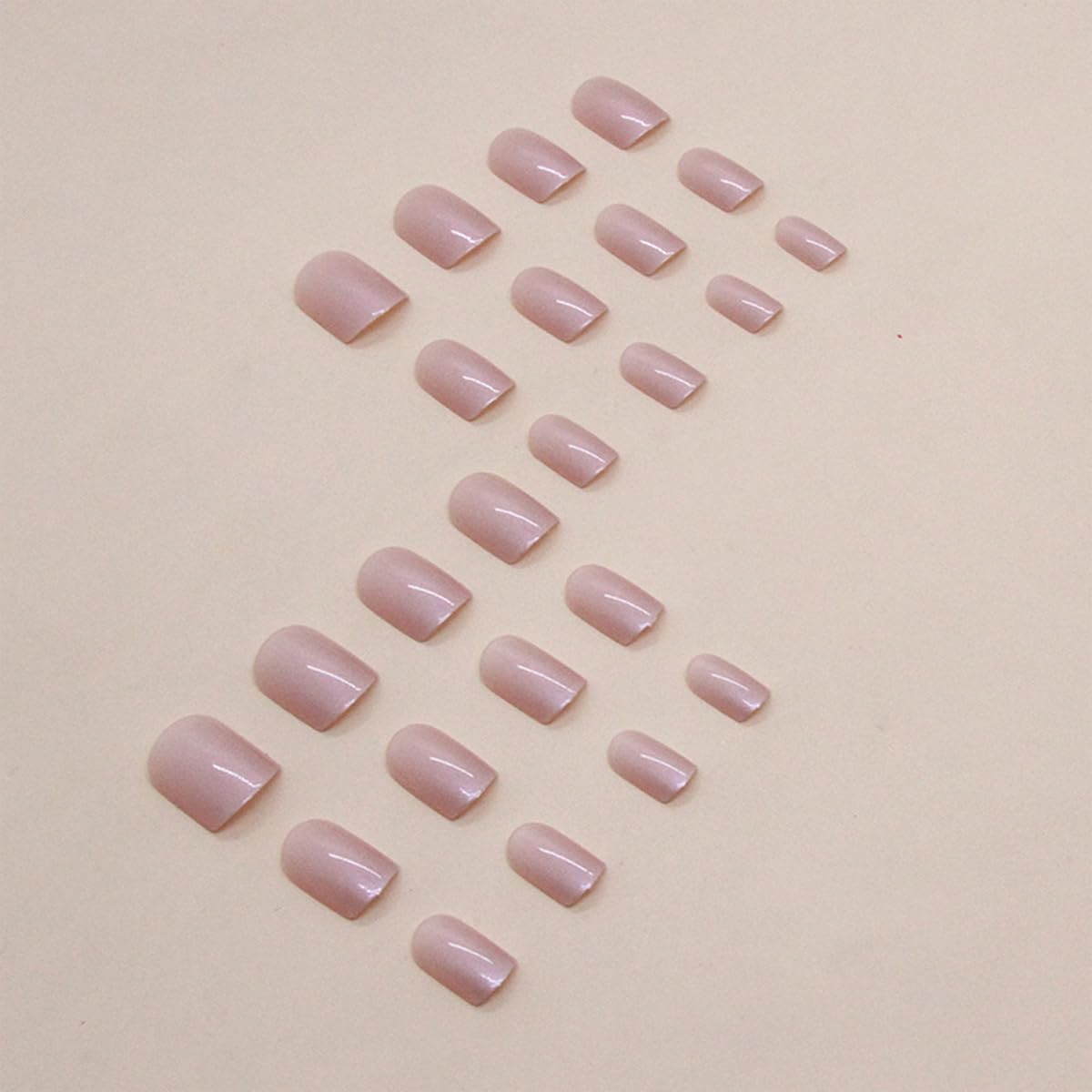 Square Press on Nails Short Fake Nails Press ons Pink False Nails with Designs Glitter Acrylic Glossy Full Cover Glue on Nails Cute Artificial Stick on Nails for Women Decoration 24 Pcs