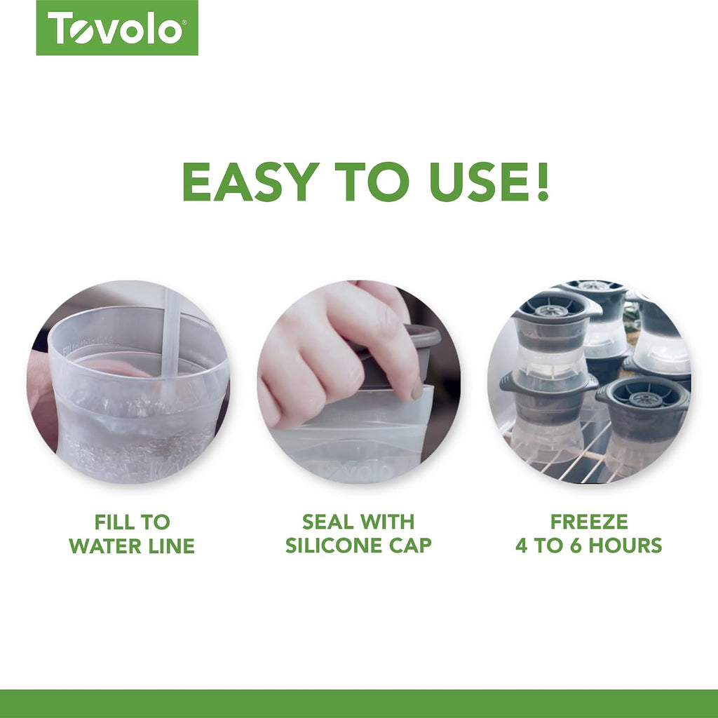Tovolo Craft Ice Sphere Molds For Whiskey & Cocktails, Set Of 2, Large
