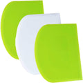 Surdoca Dough Scraper Bench Scraper - 3P 4.7X3.7" Plastic Flexible Bowl Scraper, Sharp Edge & Angles Cake Scraper. Non-Slip Bakeware Decorating Tools Sculpting & Modeling Tools - Green+White+Green