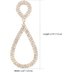 Rhinestone Teardrop Dangle Earrings Sparkly Wedding Jewelry