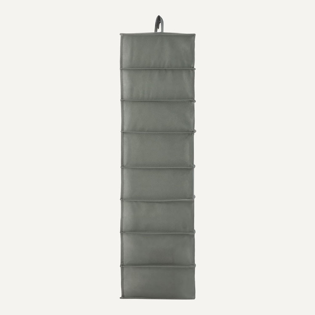 Amazon Basics 8-Tier Hanging Closet Shelf Shoe Organizer, Space Saving Storage, Foldable, 11.5 X 41 X 5.5 In, Dark Grey | For Closet Storage