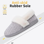 Evshine Women'S Fuzzy Memory Foam Slippers, Closed Back Knit Bedroom Slippers, Slip-On Warm House Shoes For Indoor & Outdoor Comfort