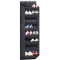 Sleeping Lamb Over The Door Shoe Organizer For Closet With Large Deep Pockets, Narrow Shoe Rack For Door Hanging Boots Storage, Black