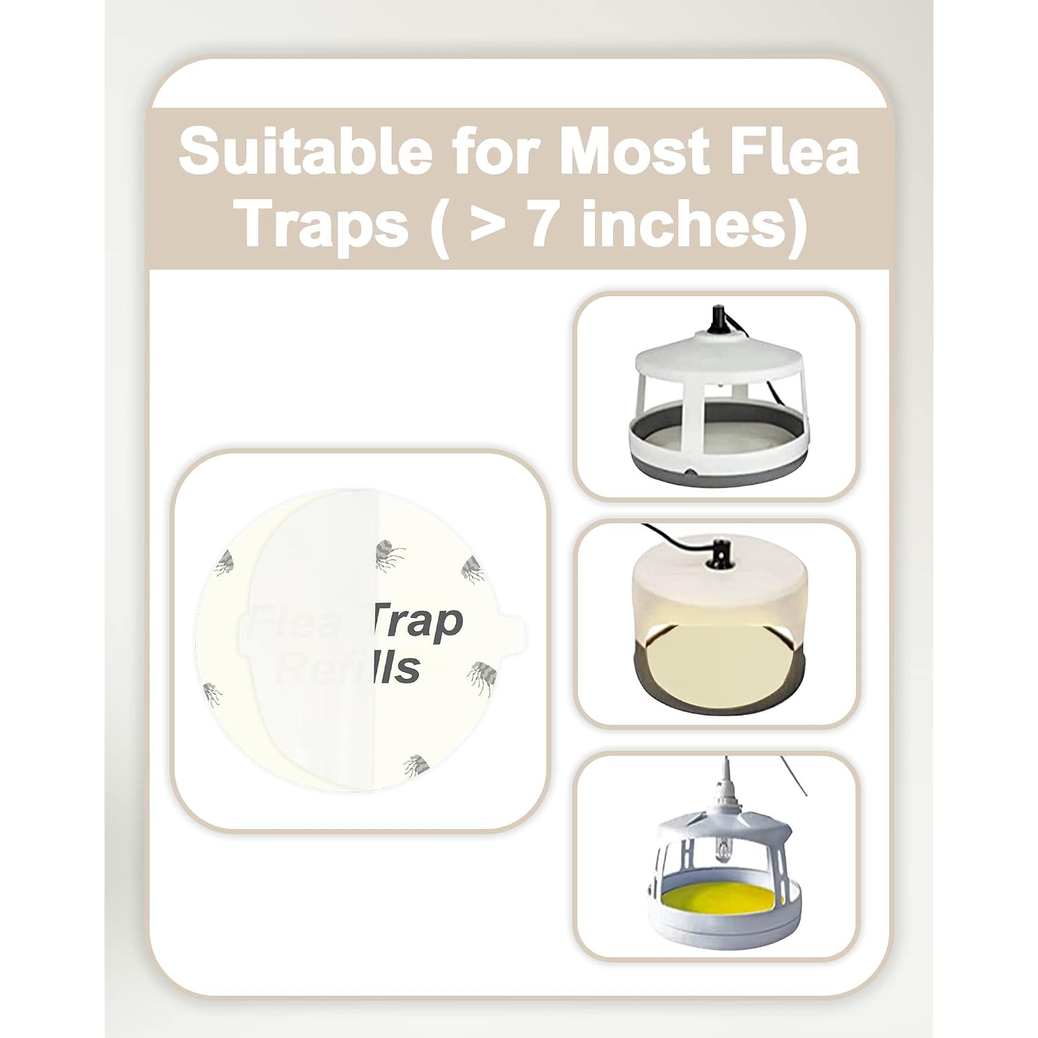 20 Pack Flea Trap Refill Discs Replacement Glue Boards, 7.1" Sticky Pads For Most Models Flea Bed Bug Traps For Inside Your Home