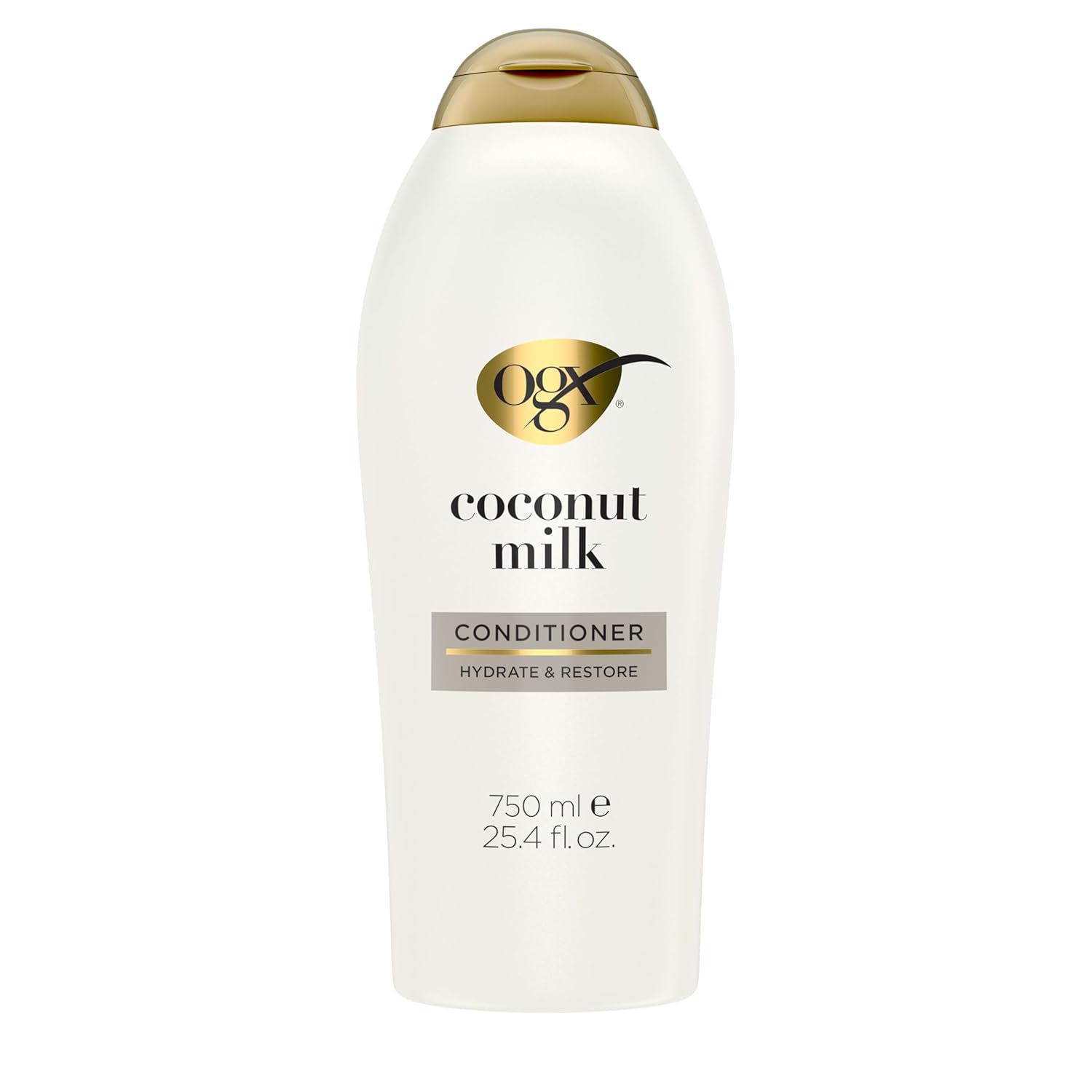 OGX Nourishing + Coconut Milk Conditioner, Hydrating & Restoring Conditioner Moisturizes for Soft Hair After the First Use, Paraben-Free, Sulfate-Free Surfactants, 25.4 fl. oz