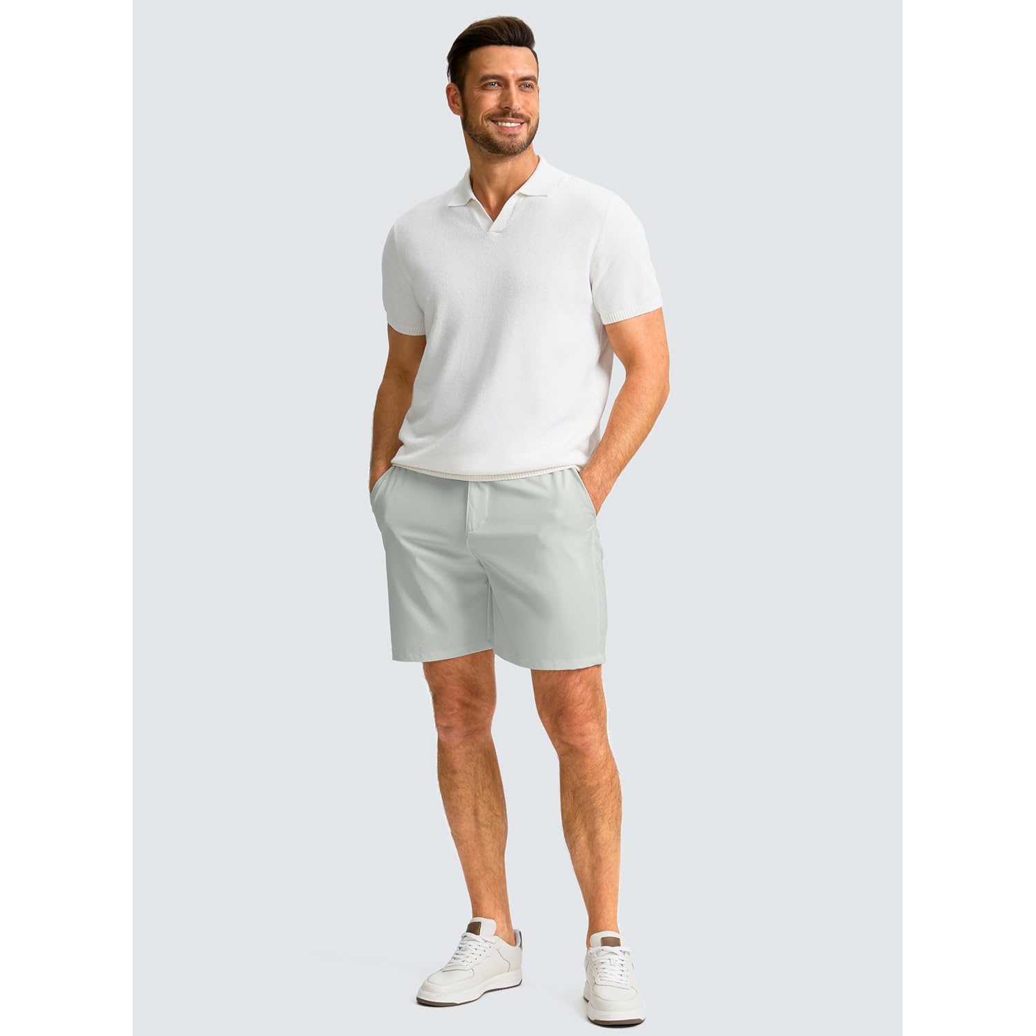 G Gradual Men'S Casual Shorts 7" Lightweight Golf Shorts For Men Stretch With 3 Pockets Quick Dry Breathable Work Shorts