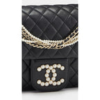 Chanel Women'S Pre-Loved Black Lambskin Westminster 10" Bag