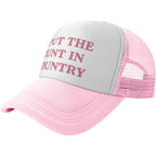 Funny Trucker Hats for Women Hot Pink Funny Gag Baseball Cap for Girls Women Men Hat I Put the Cunt in Country