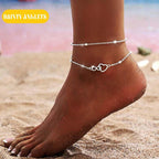 Yalice 925 Sterling Silver Ankle Bracelets for Women Dainty 14K Gold Plated Anklets Set Shiny Waterproof Ankle Chain Cross Beach Foot Jewelry Gifts