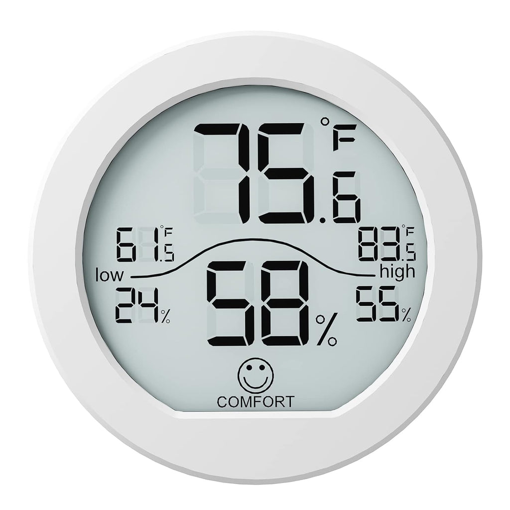 Secrui Digital Hygrometer Thermometer For Room Temperature Humidity Meter Indoor Thermometer Accuracy Calibration Lcd Temperature Sensor With Maximum And Minimum Records, Th1, White