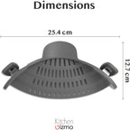 Kitchen Gizmo Snap N' Strain - Silicone Pasta Strainer Clip-On For Pots And Pans - Heat Resistant Colander For Vegetables And Noodles - Kitchen Gadgets For Cooking - Space-Saving Design - Gray
