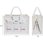16Oz Sturdy Canvas Tote Bag For Women, Luxury Illusion Print Handbag, Unique Bridesmaid Gift & Work Bag