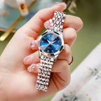 OLEVS Womens Watch Fashion Dress Diamond Female Watches for Ladies Analog Quartz Stainless Steel Waterproof Luminous Day Date Two Tone Wristwatch