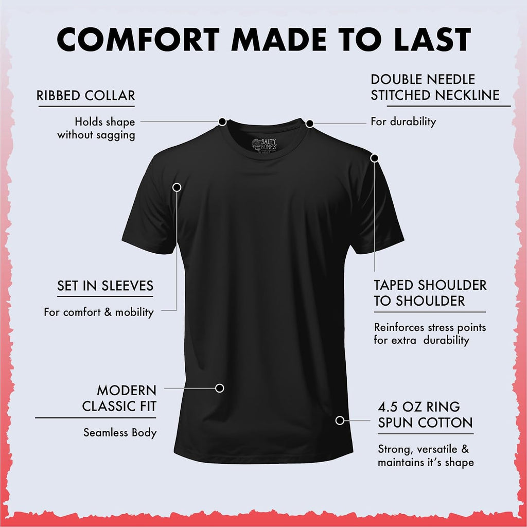 Salty Bones On My Way To Making Bad Decisions T-Shirt, 100% Ringspun Cotton, Classic Fit,Printed In Usa