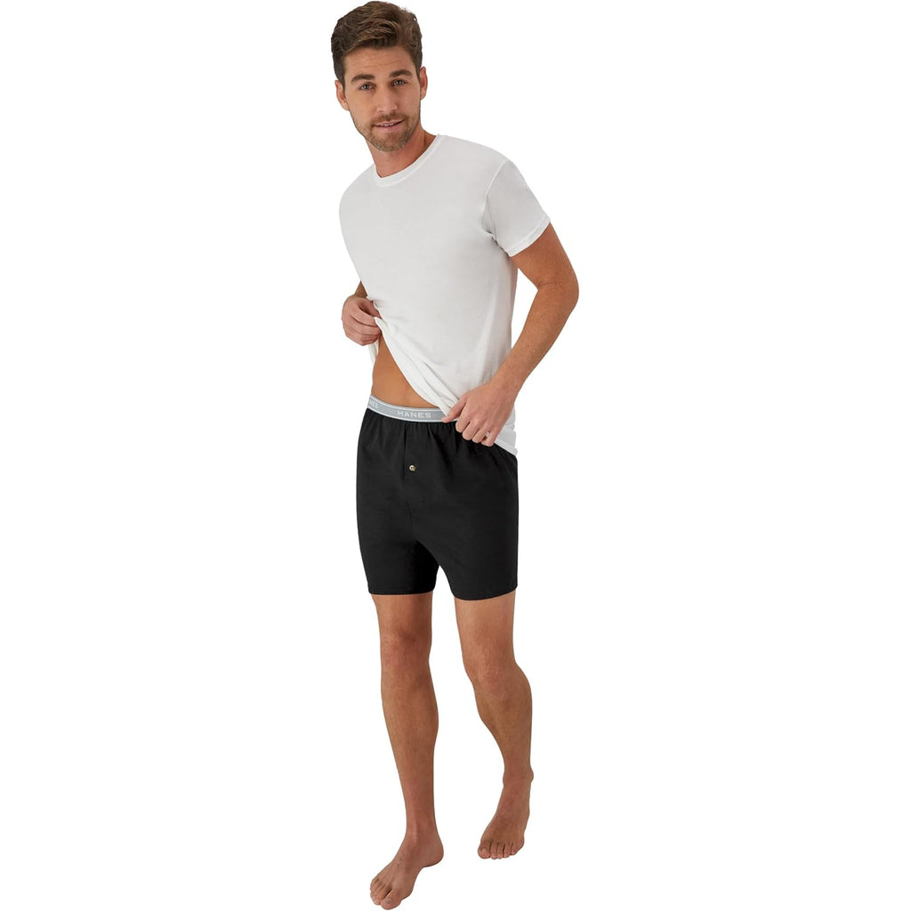 Hanes Mens Underwear Boxers Pack, Cool And Breathable Cotton Underwear, Exposed And Comfortflex Waistbands, Multi-Pack