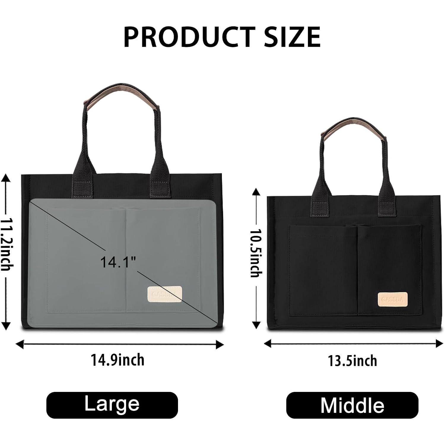 Gassda Canvas Tote Bag For Women Crossbody Work Purse With Pockets Top Handle Handbag Satchel Bags For Travel Nurse Teacher