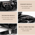 Y2K Trendy Purse For Women, Leather Buckle Punk Hobo Clutch Purses Bags For Ladies Top Handle Shoulder Bag
