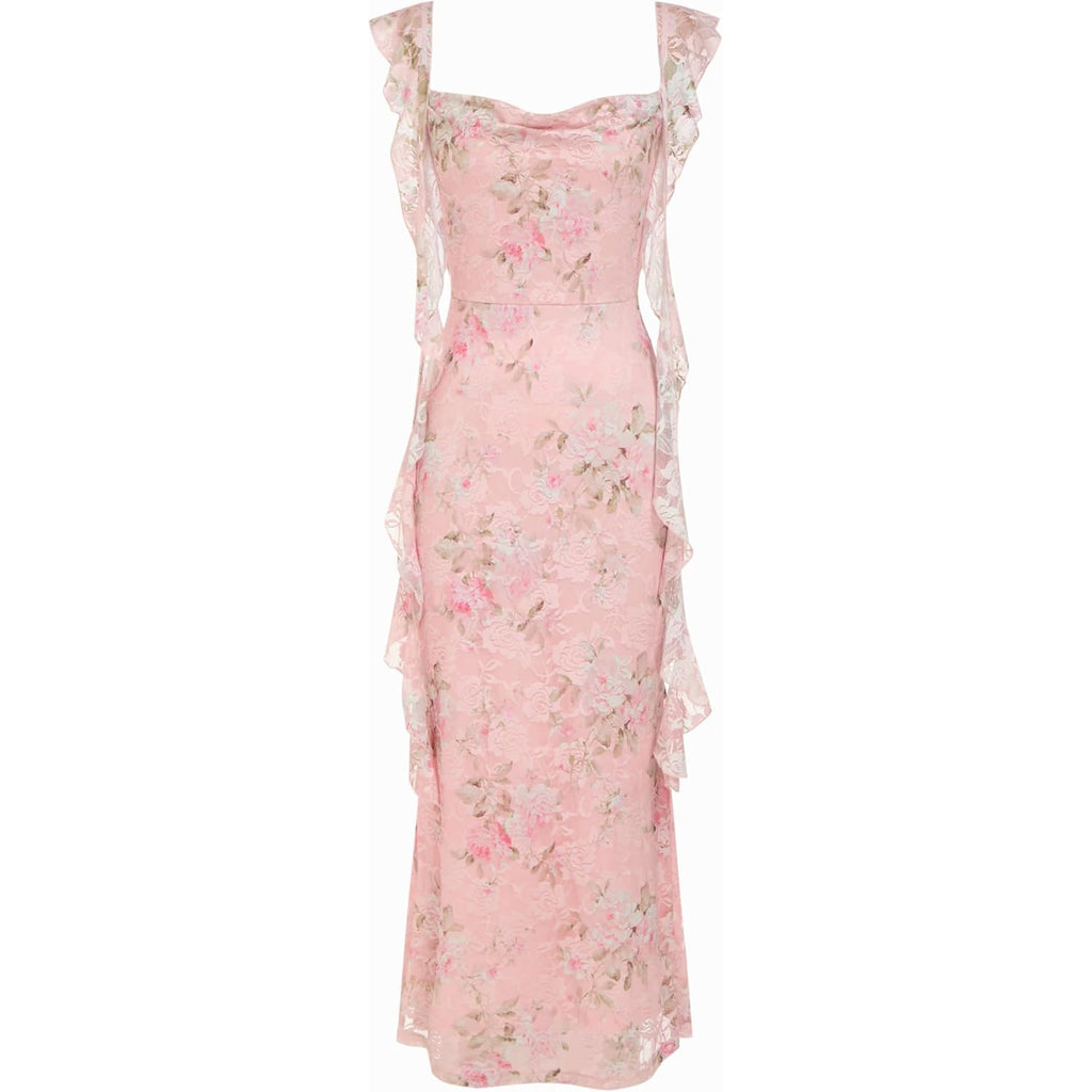 Cider Formal Dresses For Women Wedding Guest Dresses Summer Maxi Dress Sleeveless Mesh Ruffle Cocktail Dress Elegant Outfits