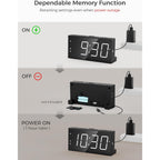 Pplee Alarm Clock For Bedroom, 2 Alarms Loud Led Big Display Plug In Simple Basic Digital Clock With Usb Charging Port, Adjustable Volume, Dimmable, Snooze For Deep Sleepers Kids Elderly Home Office