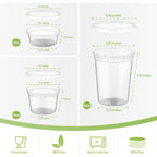 AOZITA 24 Sets Plastic Deli Food Containers With Lids, 8 oz 16oz 32oz Variety pack, Airtight Food Storage Containers, Freezer/Dishwasher/Microwave Safe, Soup Containers For Takeout Food Storage