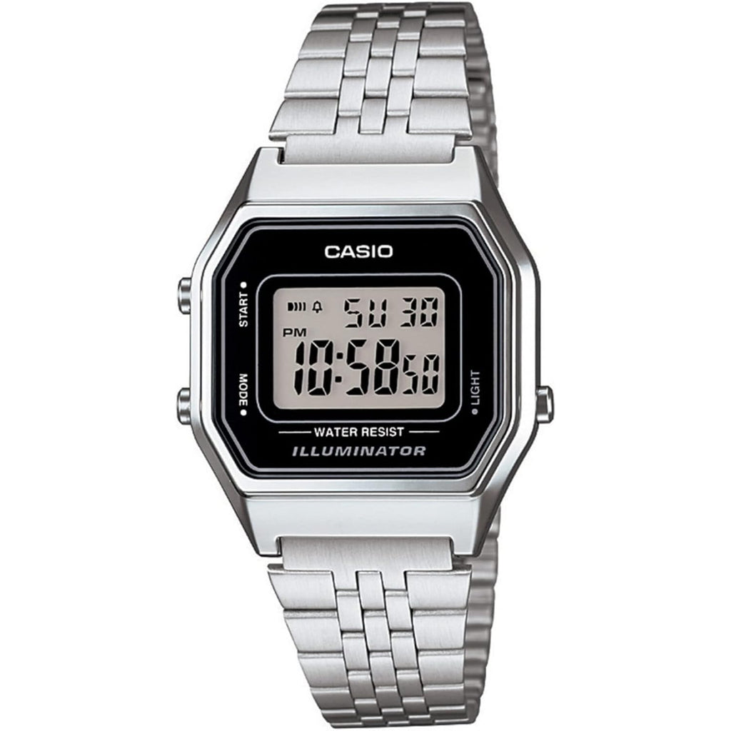 Casio Ladies Mid-Size Silver Tone Digital Retro Watch La-680Wa-1Df