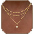 XIXINI Layered Necklaces for Women, Dainty Gold Necklace Stack 14k Gold Plated Layering Beads Choker Pendant Necklace Set Simple Statement Gold Necklaces for Women Trendy Fashion Gold Jewelry Sets