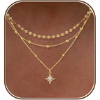 XIXINI Layered Necklaces for Women, Dainty Gold Necklace Stack 14k Gold Plated Layering Beads Choker Pendant Necklace Set Simple Statement Gold Necklaces for Women Trendy Fashion Gold Jewelry Sets