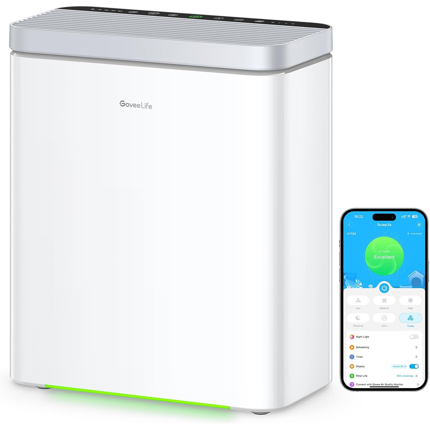 Goveelife Smart Air Purifier For Home Large Rooms, Covers Up To 1046 Ft², Pm2.5 Monitor, Sleep Mode, 3-In-1 Filter Air Purifier With App And Alexa Control For Pet Hair, Odors, Pollen And Smoke