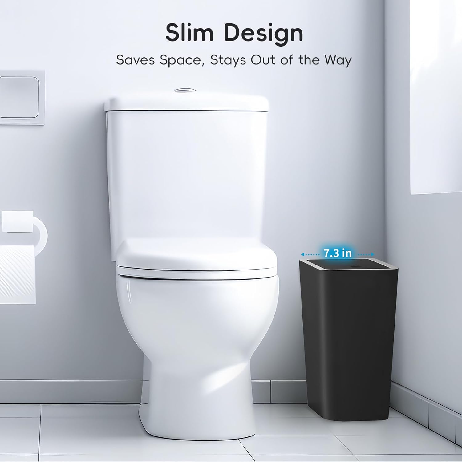 4 Gallon Trash Can 3 Packs, Bedroom Trash Can With Lid & Trash Bags | Small Garbage Can Press-Top For Dog & Child Proof, Oder Seal, Waste Basket For Bedroom, Office, Living Room, Bathroom (Multi)