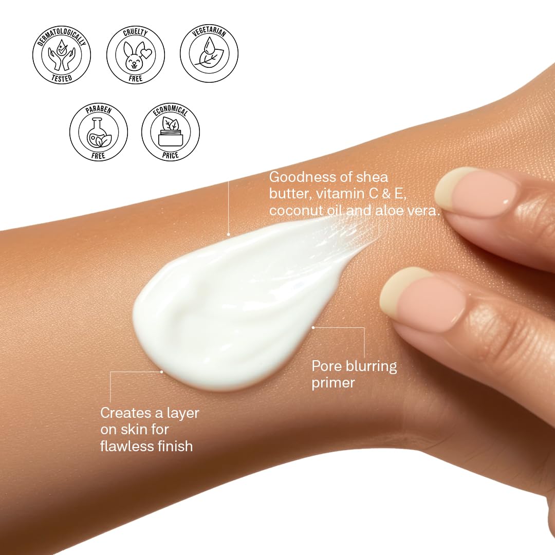 Flicka Silk Touch 3 In 1 Moisturizer And Primer For Face Hydrating, Lightweight, Long-Lasting Pore Minimizer Dermatologically Tested All Skin Types Makeup Base 60G, Cruelty Free, (Pack Of 1)