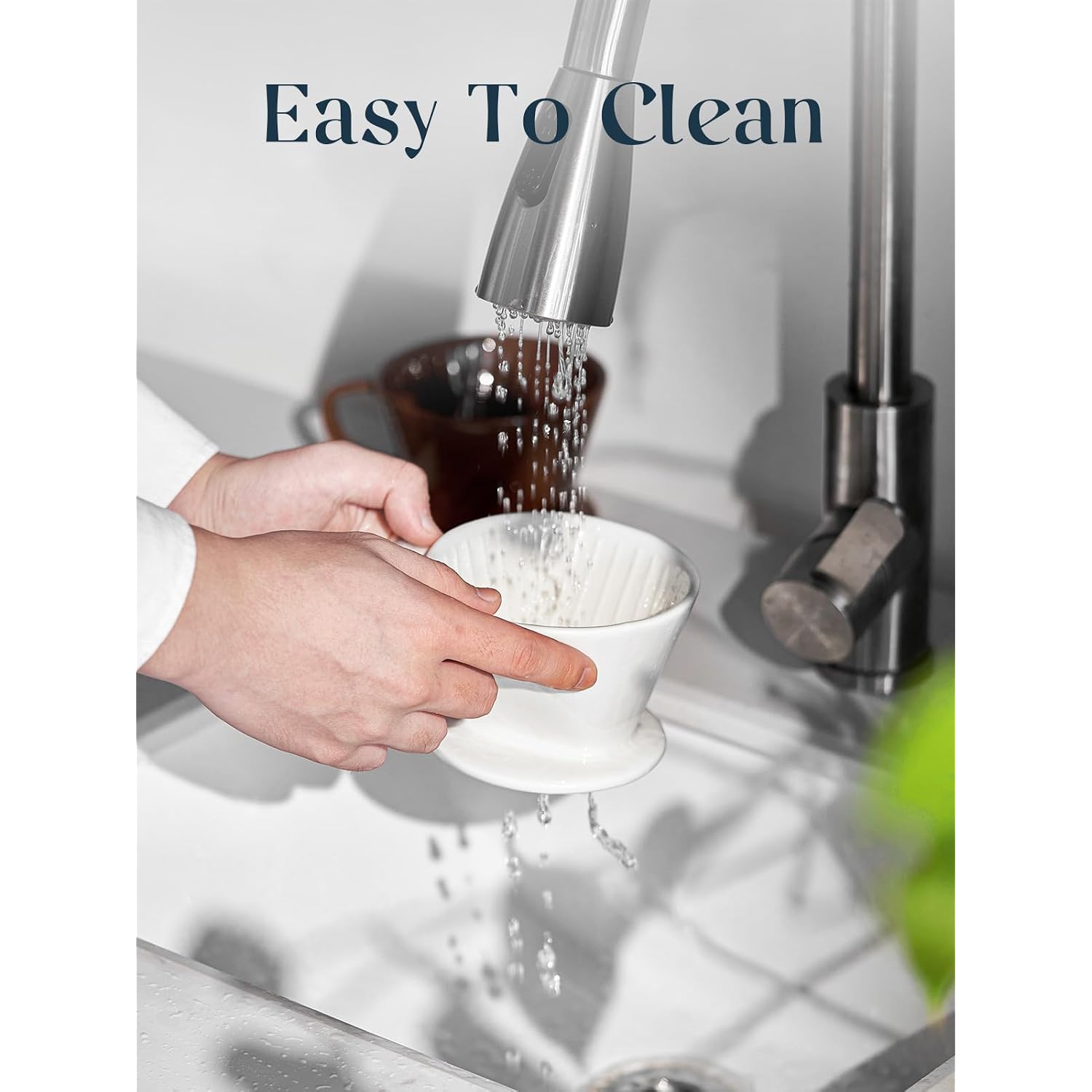 Dowan Pour Over Coffee Maker, Non-Electric Pour Over Coffee Dripper, Manual Brew Maker, Single Cups Porcelain Slow Brewing Accessories For Gifts,White
