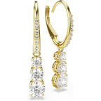 Swarovski Stilla Attract hoop earrings, Round cut, White, Gold-tone Finish