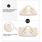Elegant Ruched Clutch Purse, Soft Dumpling Evening Bag For Women | Scratch-Resistant Pu, Magnetic Snap And Roomy Interior Carry Phone, Keys And Lipstick For Wedding, Prom And Dinners