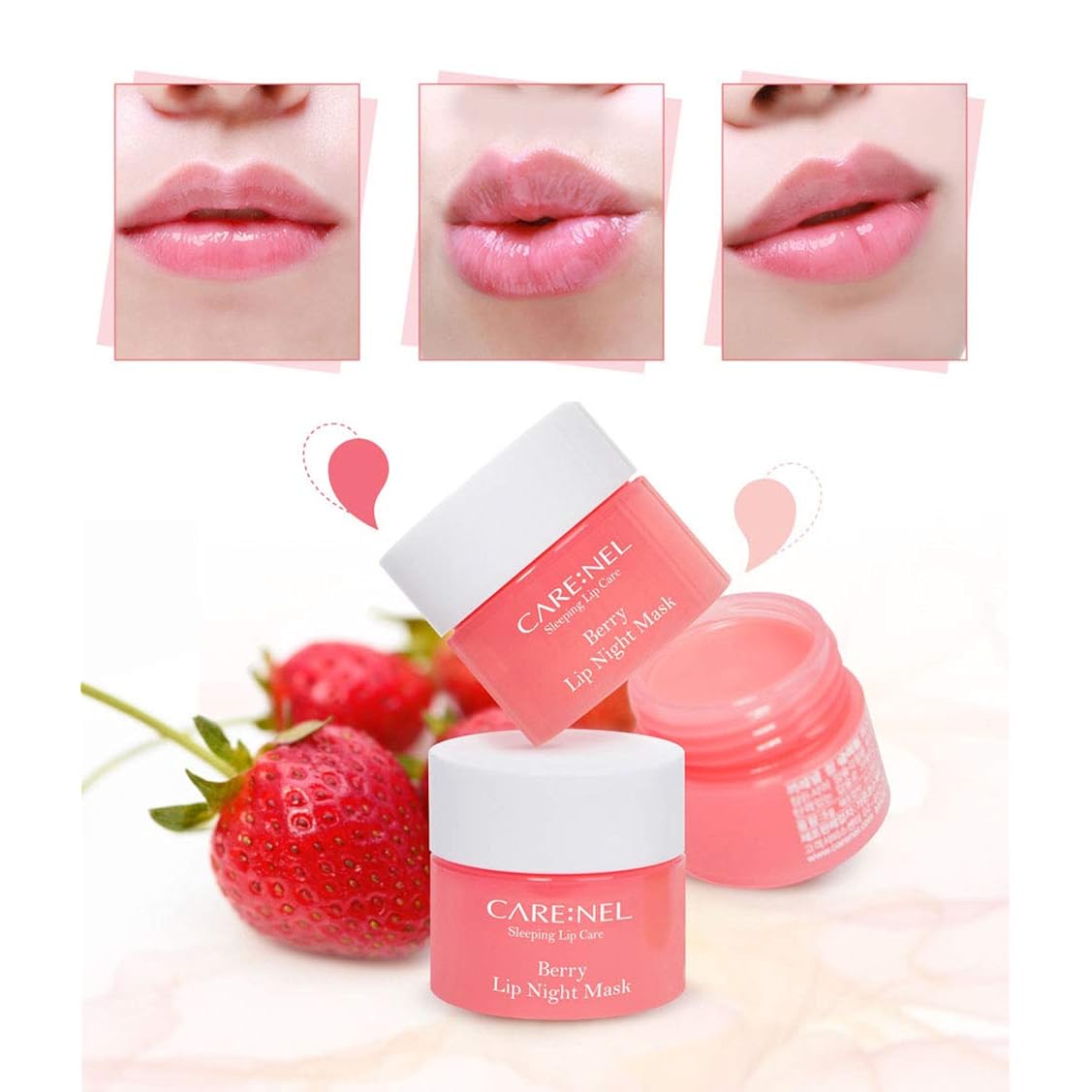 Lip Mask Overnight 5G 3Set (Berry+Lime+Pomegranate) Korean Beauty Intensive Treatments Balm, Nourish, Hydrate, Scrubs Exfoliator