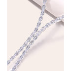 STONEFANS Long Tennis Necklaces for Women - Dainty Silver Lariat Necklace Rhinestone Y Shaped Drop Necklace Cute Choker Necklaces for Women Trendy Silver Prom Jewelry Gifts