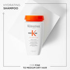 Kerastase Nutritive Bain Satin Shampoo | Gently Cleanses & Replenishes Moisture for Soft, Shiny Hair | With Plant-Based Proteins & Niacinamide | For Fine to Medium Dry Hair