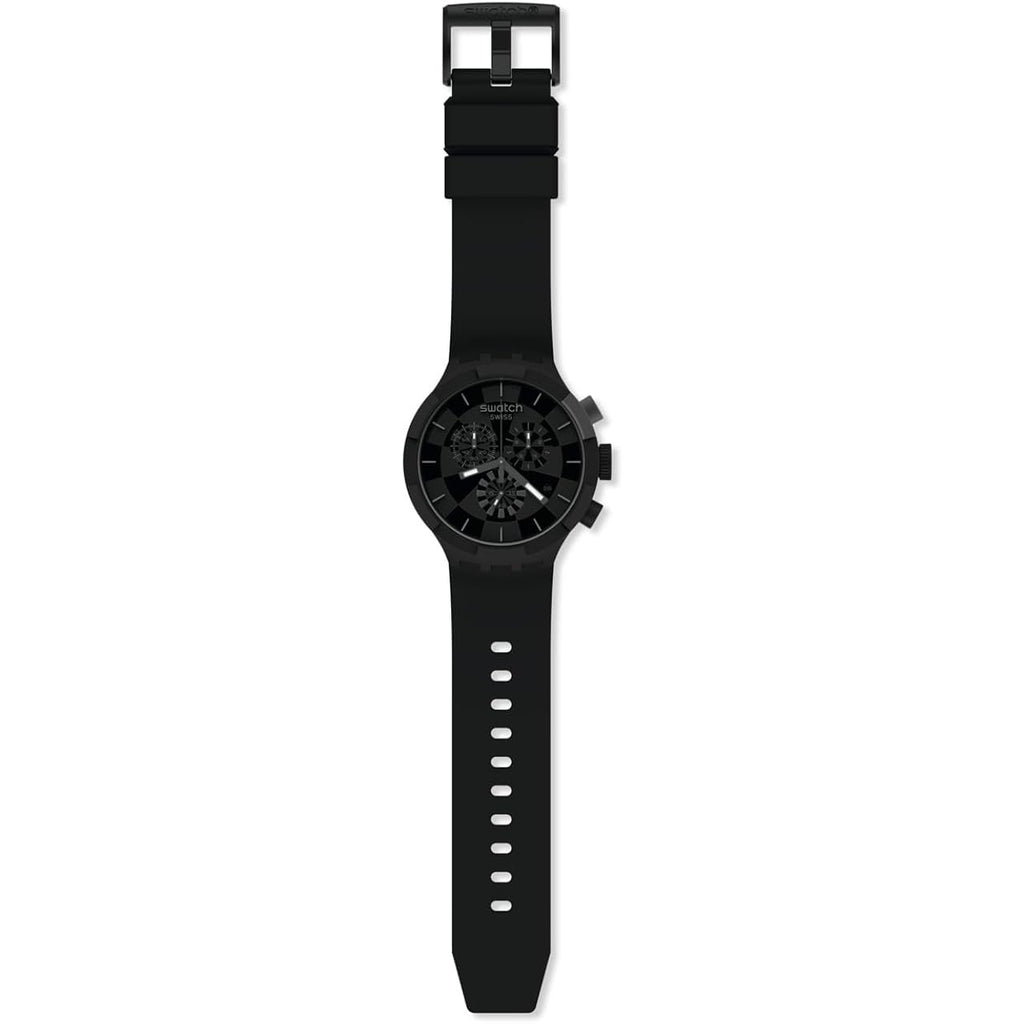 Swatch Big Bold Chrono Unisex Watch Casual Plastic Black Automatic Waterproof Checkpoint Black